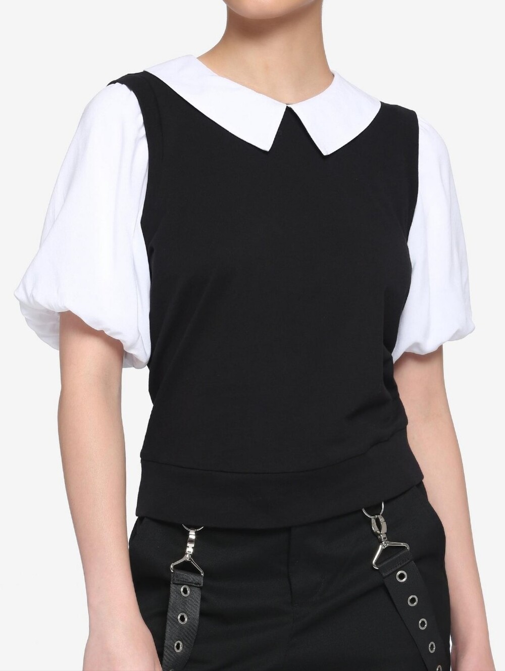 Black & White Collar Twofer Top
